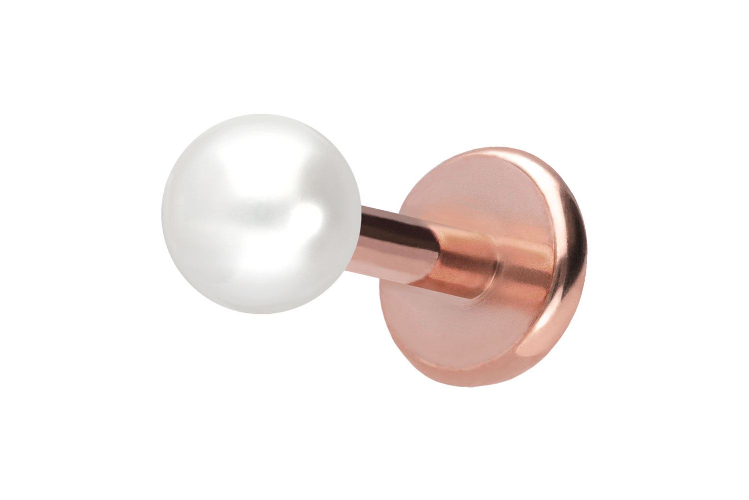 Titan Labret Piercing mit Push Fit SYNTHETISCHE PERLE